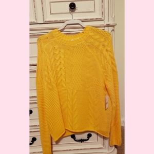 Time and Tru Yellow Stitched Sweater